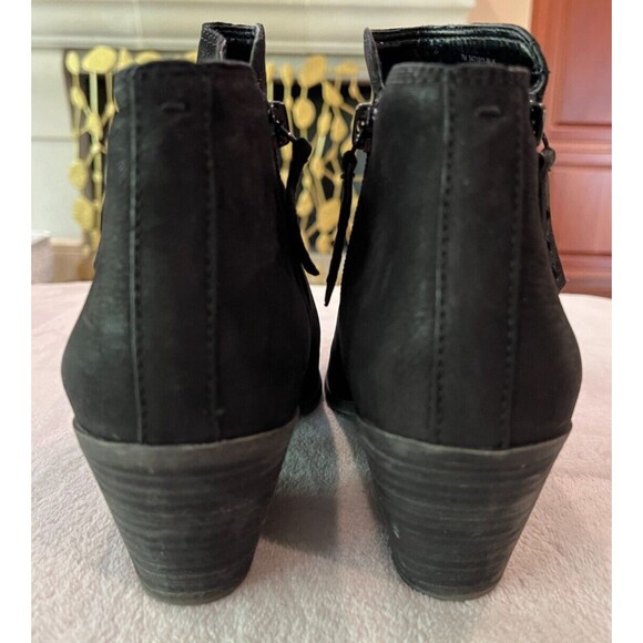 FRYE & Co. Womens Boots Size 7 M Black Nubuck Leather Zip Ankle Bootie Judith - Picture 4 of 15